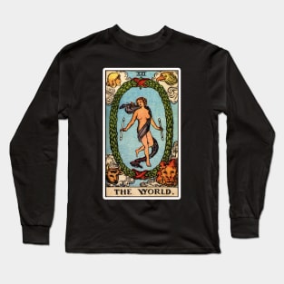 XXI. The World Tarot Card Long Sleeve T-Shirt